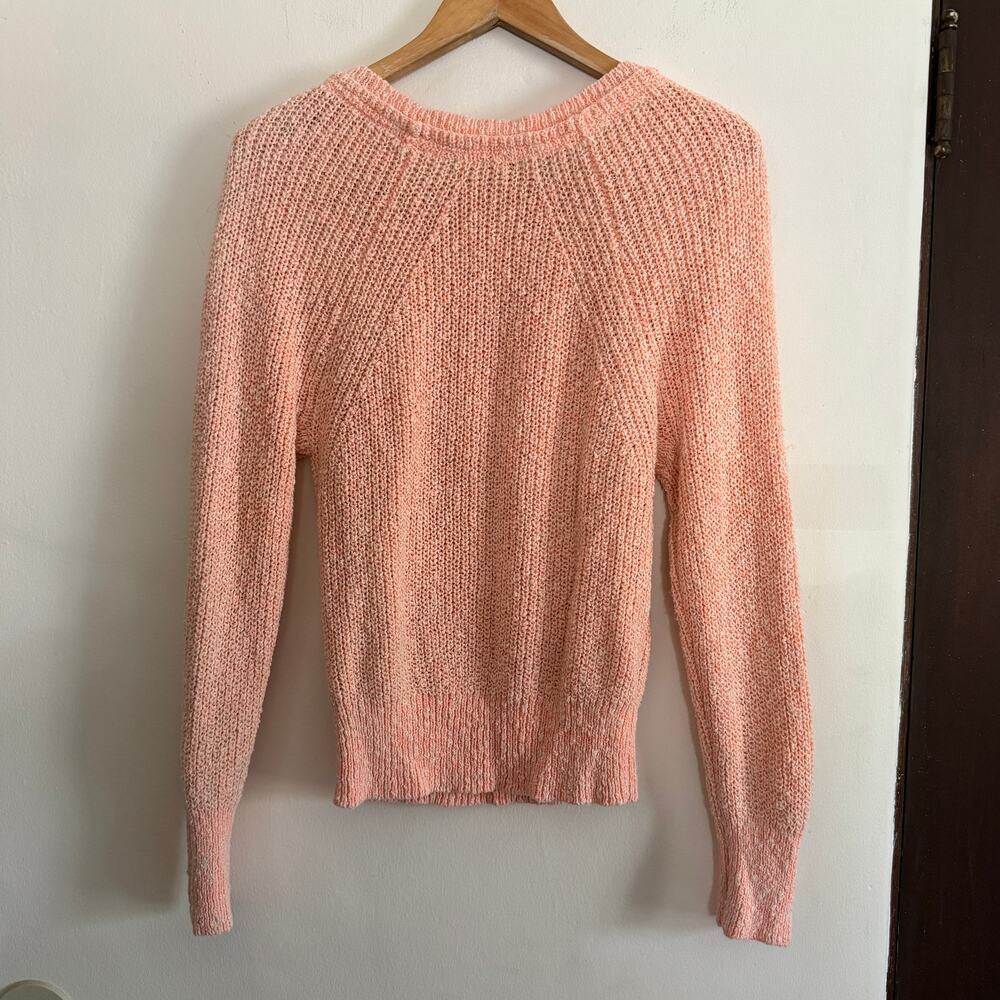 FREE PEOPLE | Electric City Coral Beachy Linen Cotton Round Neck Sweater Medium - Picture 6 of 6